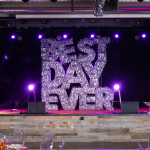 BEST DAY EVER Tinsel Letter Backdrop Rental | Ottawa Weddings