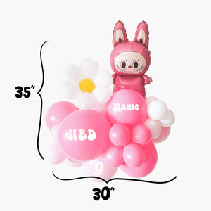 Pink Lafufu and Daisy Balloon Cluster