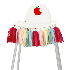 Snow White Inspired High Chair Garland - Baby Girl Princess Themed First Birthday and Second Birthday Party Cake Smash Decoration