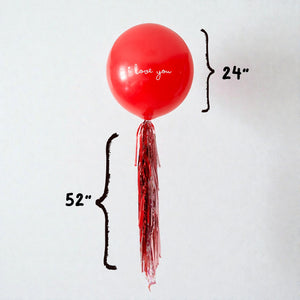 Jumbo Red Balloon with Tassel and Decal for Valentine's Day