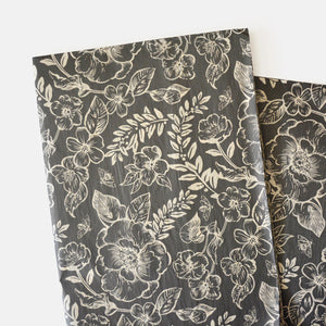 Luxury Black Floral Patterned Tissue Paper - Christmas Holiday Gift Wrapping & DIY Projects Paper Supplies