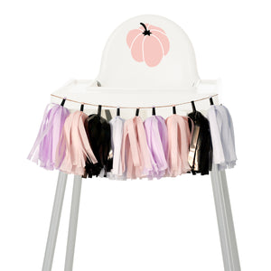 Blush Halloween High Chair Garland- Boho Pink Halloween 1st Birthday Decoration High Chair Banner