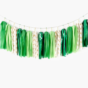 Lucky Green & Gold Tassel Garland- St Patrick's Day Irish Birthday Party Backdrop Banner Bunting - Irish Baby Shower Decorations - Irish Wedding Decors