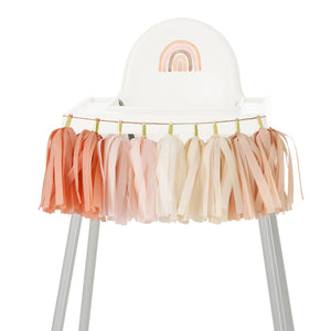 Terra Cotta Boho High Chair Garland, Boho Rainbow First Birthday, Muted Color Rainbow, Bohemian Baby Girl Birthday Party, High Chair Banner