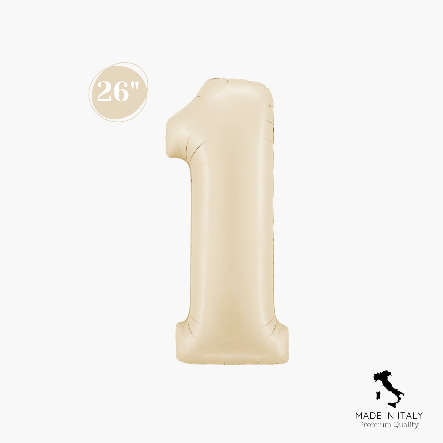 Cream Number 1 Foil Balloon 26in