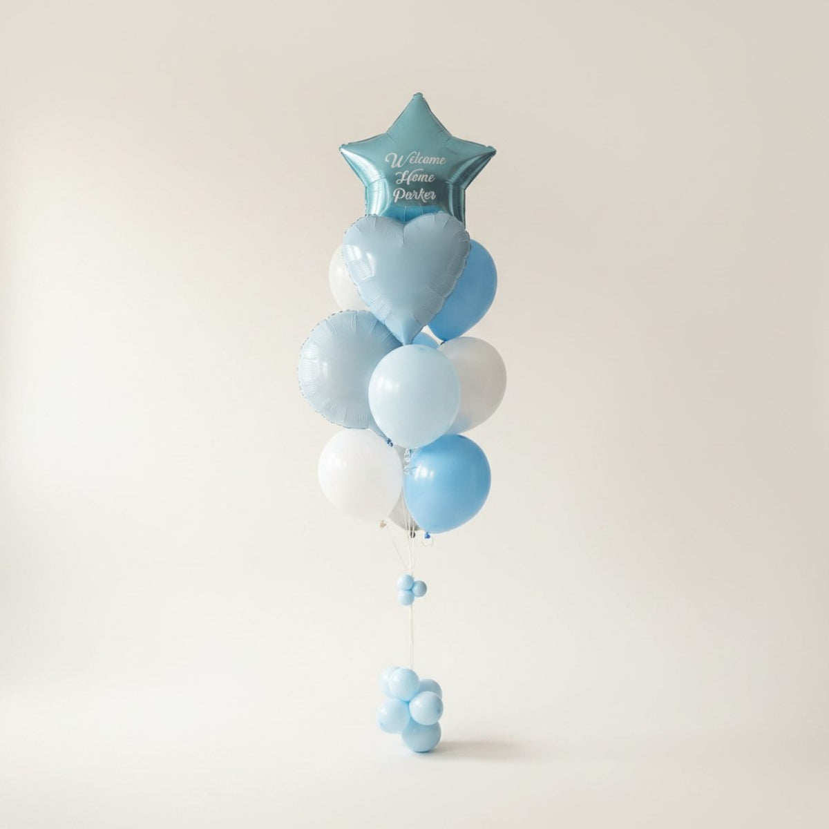 Baby Blue Star and Heart Helium Balloon Bouquet for Boy Birthday and Baby Showers in Ottawa