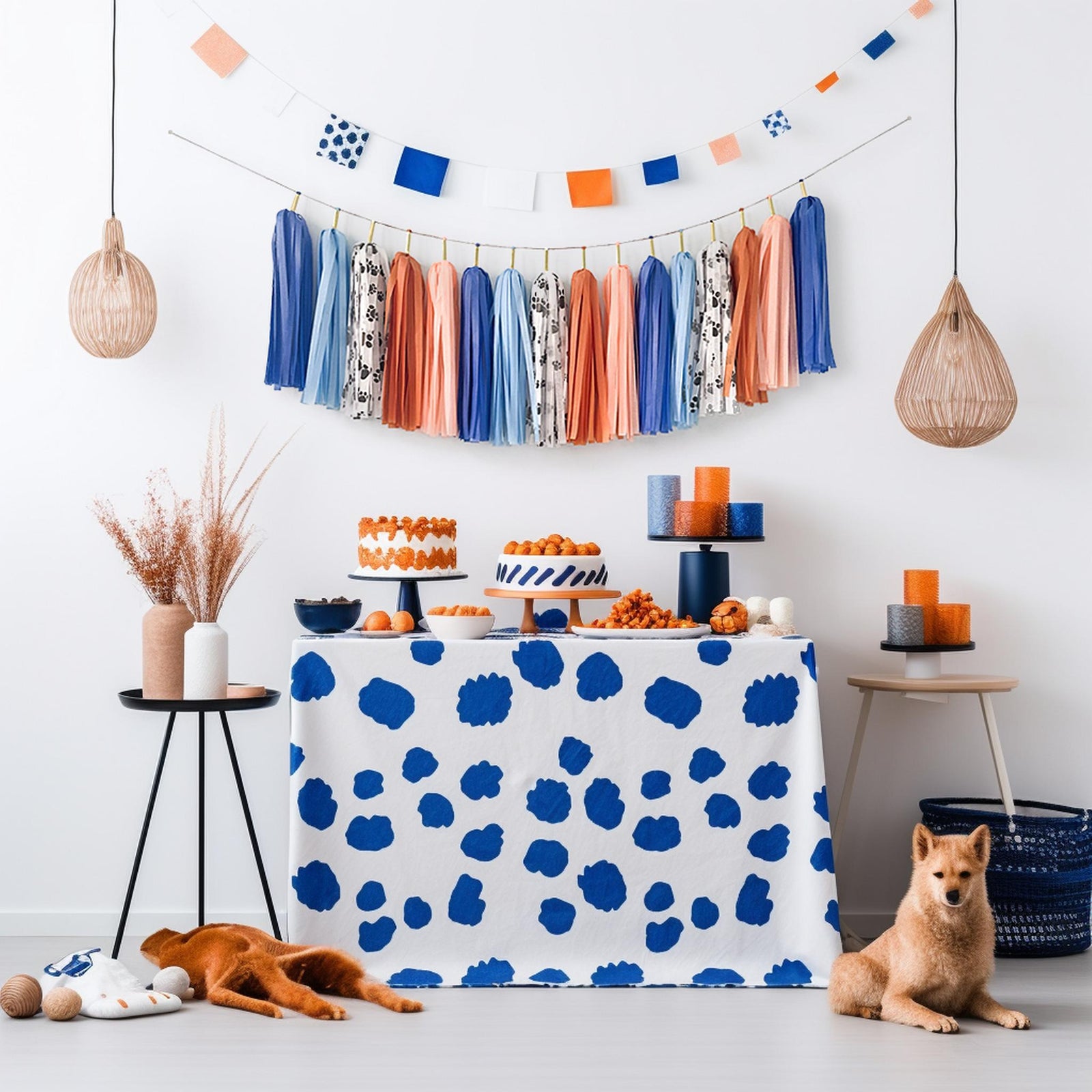 Blue Dog Party Tassel Garland - Australian Blue Dog Cartoon Birthday Party Decorations