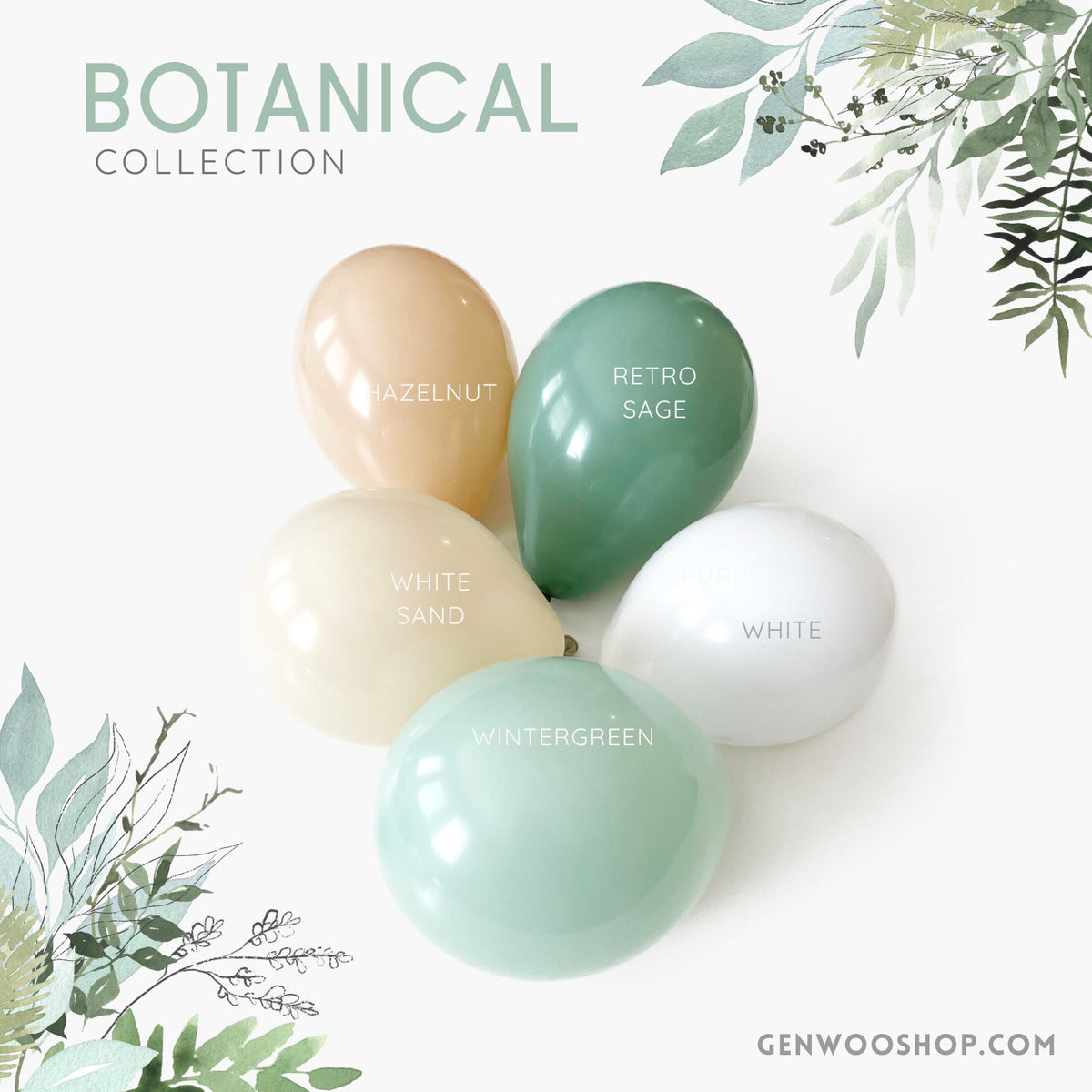 Botanical Sage Balloon Kit - Muted Green Neutrals Balloon Decorations - Eucalyptus Birthday - Boho Bridal Shower - Baby Shower