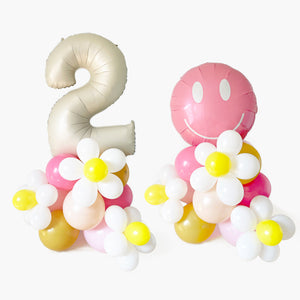 Pink Groovy Smile Balloon Tower