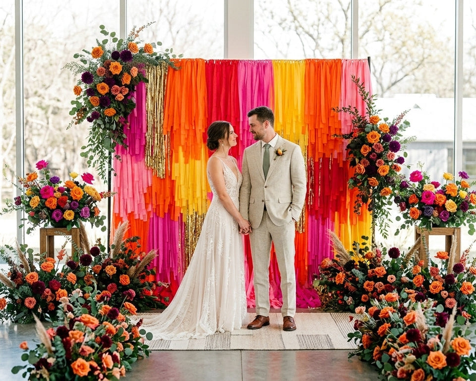 Pink Orange Fringe Backdrop Rental | Ottawa Events and Celebrations