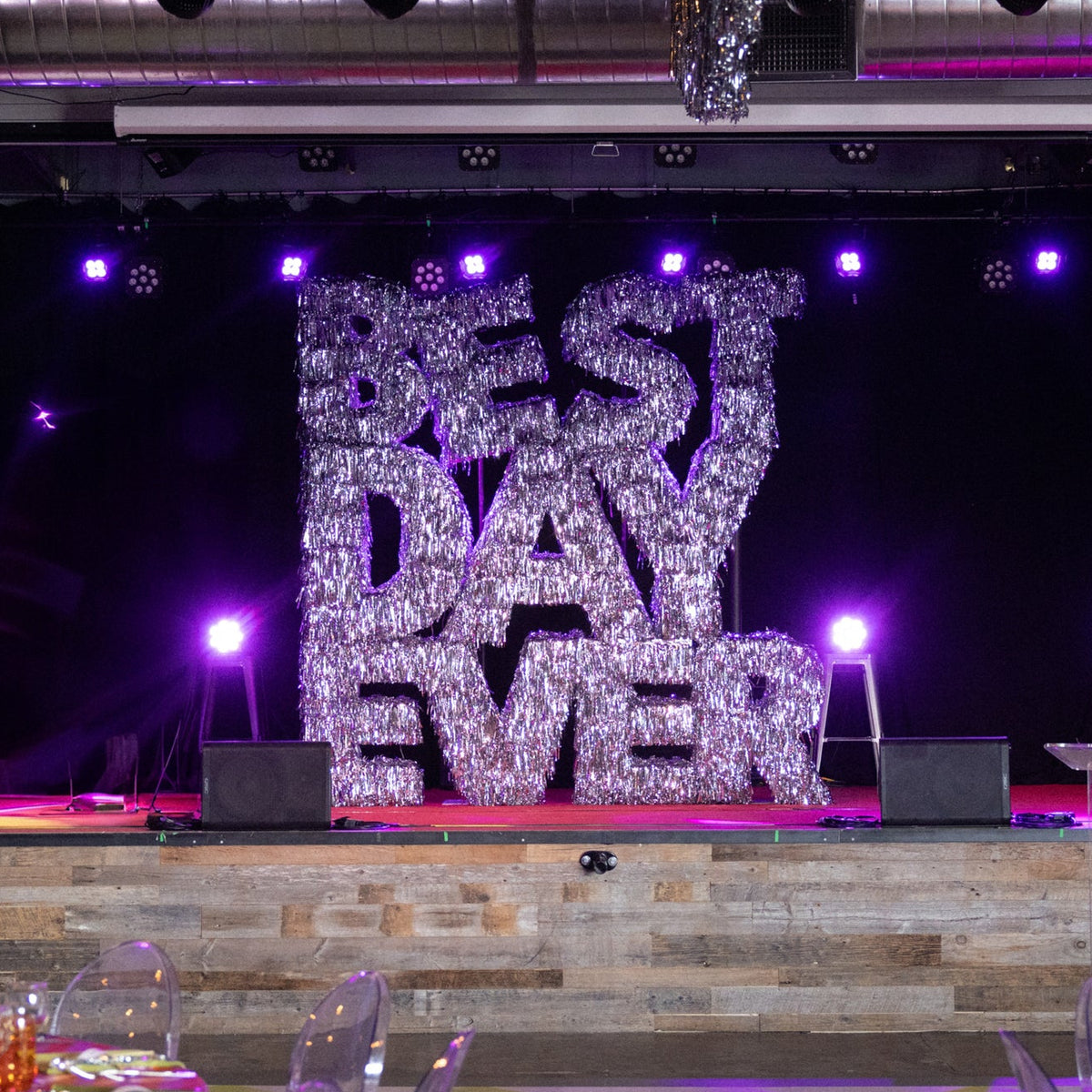 BEST DAY EVER Tinsel Letter Backdrop Rental | Ottawa Weddings
