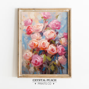 Rose Bouquet Digital Print [Pink, Blush, Blue]
