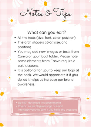 Editable Digital Pink Gingham Daisy Birthday Invitation