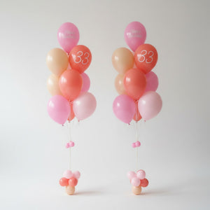 pink blush happy birthday helium balloon bouquets