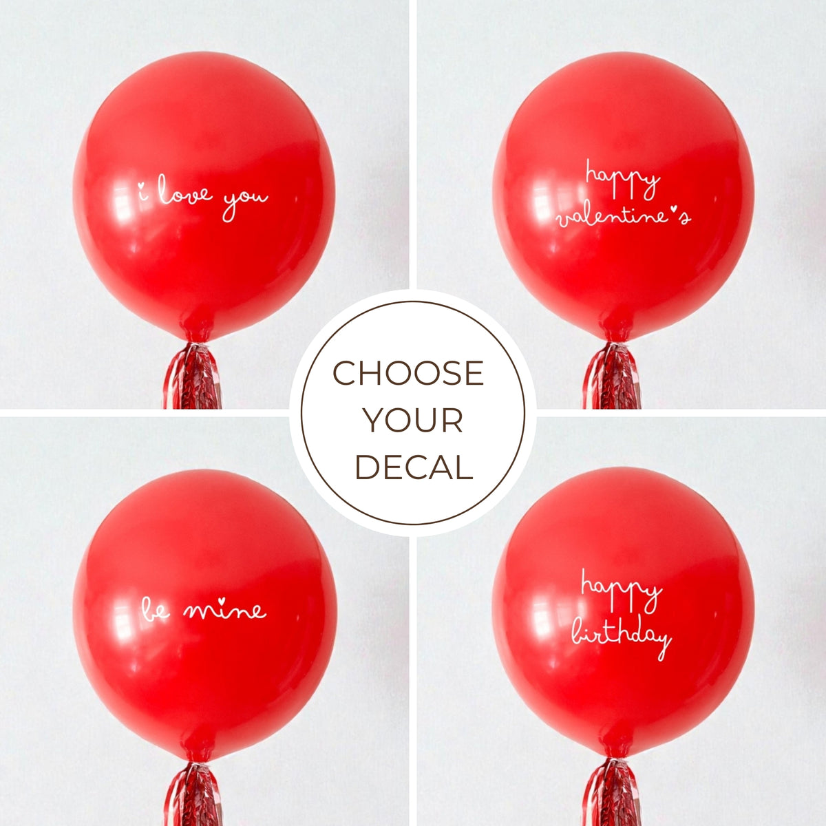 Jumbo Red Balloon with Tassel and Decal for Valentine's Day