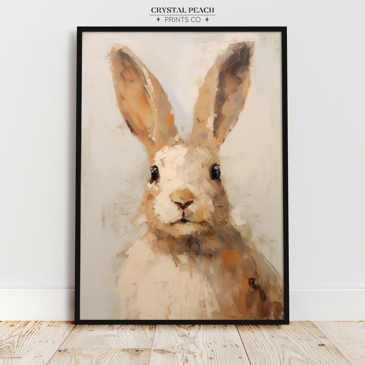 Rabbit in the Grass Print - Digital Printable Download - Farmhouse Kids Room Bunny Art - Rustic Easter Decoration for Children Playroom