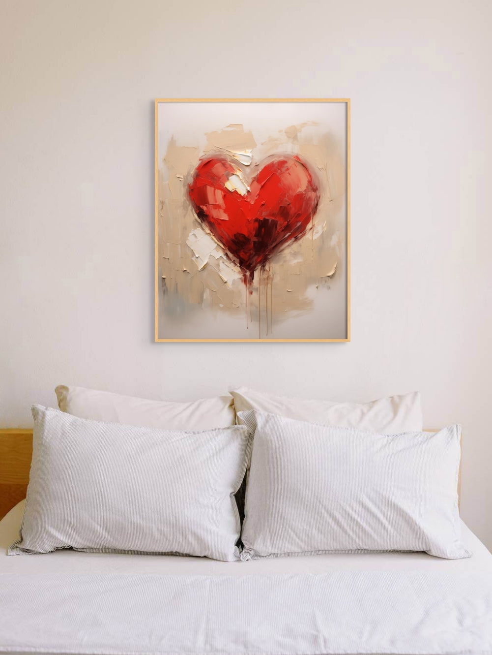 Red Heart Digital Print - Minimalist Valentine's Day Wall Art - Rustic Farmhouse Valentine Wall Decoration - Valentine's Day Gift for Her