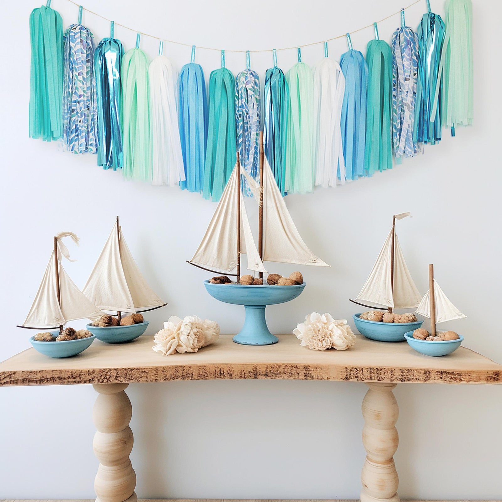 Under the sea mermaid party, dolphin party, whale baby shower, blue boy nursery decoration