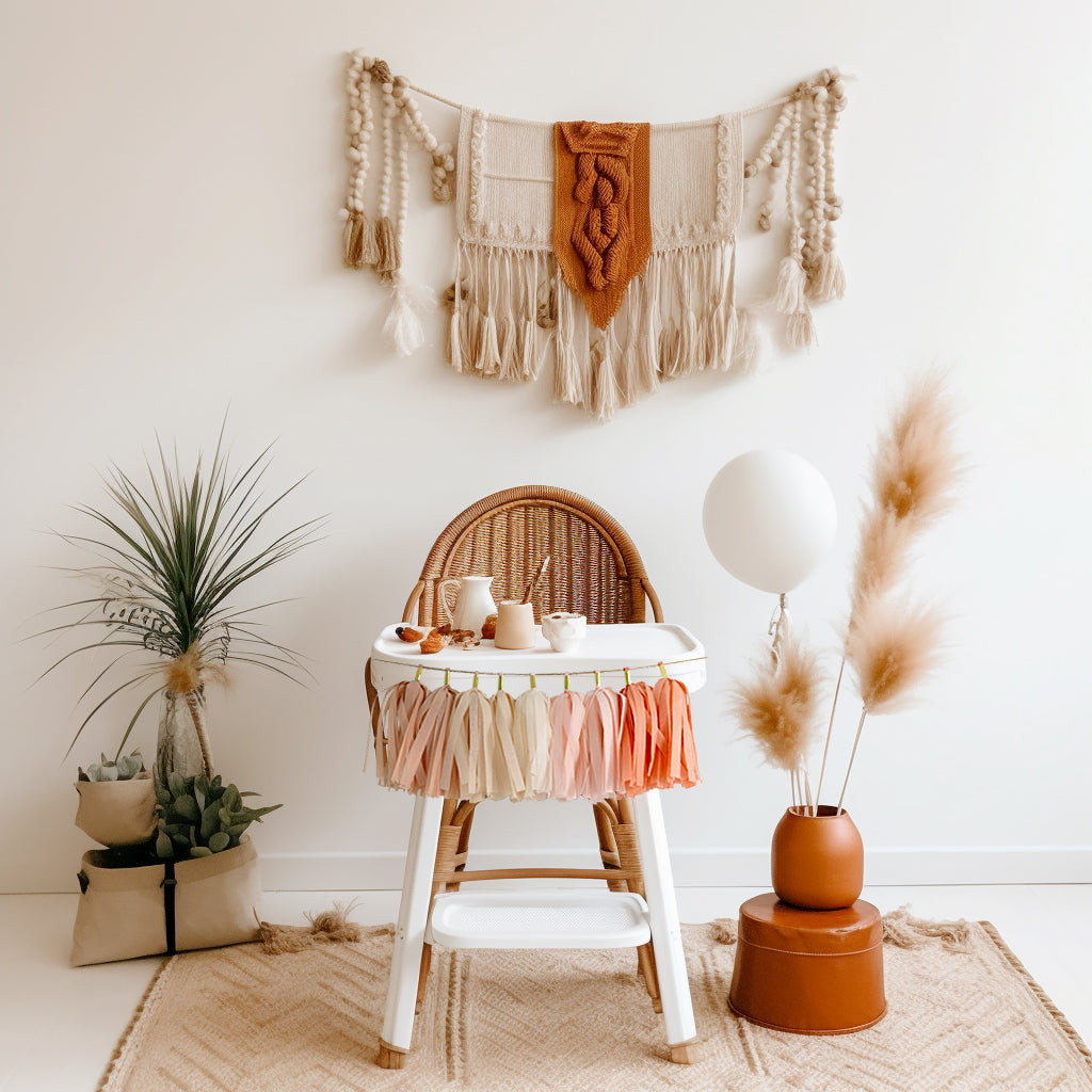 Terra Cotta Boho High Chair Garland, Boho Rainbow First Birthday, Muted Color Rainbow, Bohemian Baby Girl Birthday Party, High Chair Banner