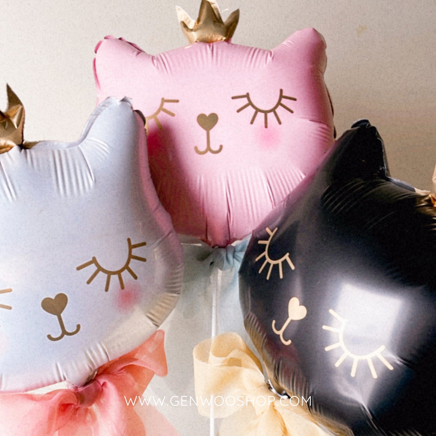 Airfill Mini Black Cat Princess Balloon With Bow - Girl Birthday Party Balloon Decoration - Photo Props