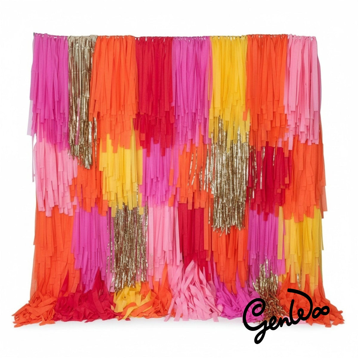 Pink Orange Fringe Backdrop Rental | Ottawa Events and Celebrations