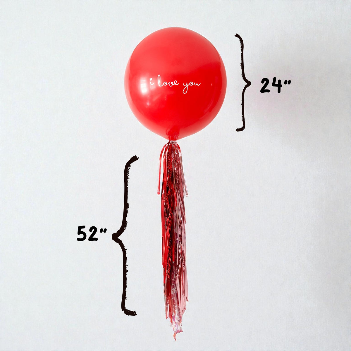 Jumbo Red Balloon with Tassel and Decal for Valentine's Day