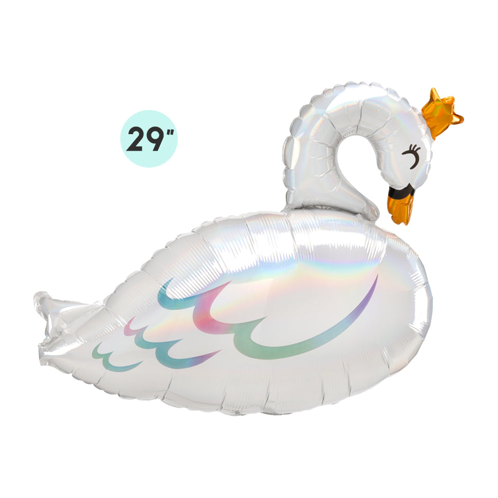 Iridescent Swan Foil Balloon 29-inch
