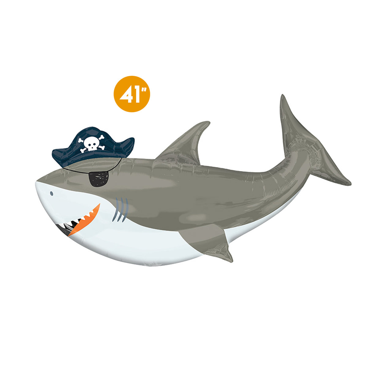 Ahoy Pirate Shark Foil Balloon 41-inch - Pirate Party Balloon, Ahoy Shark Decoration, Sea Ocean Animals Party Supplies