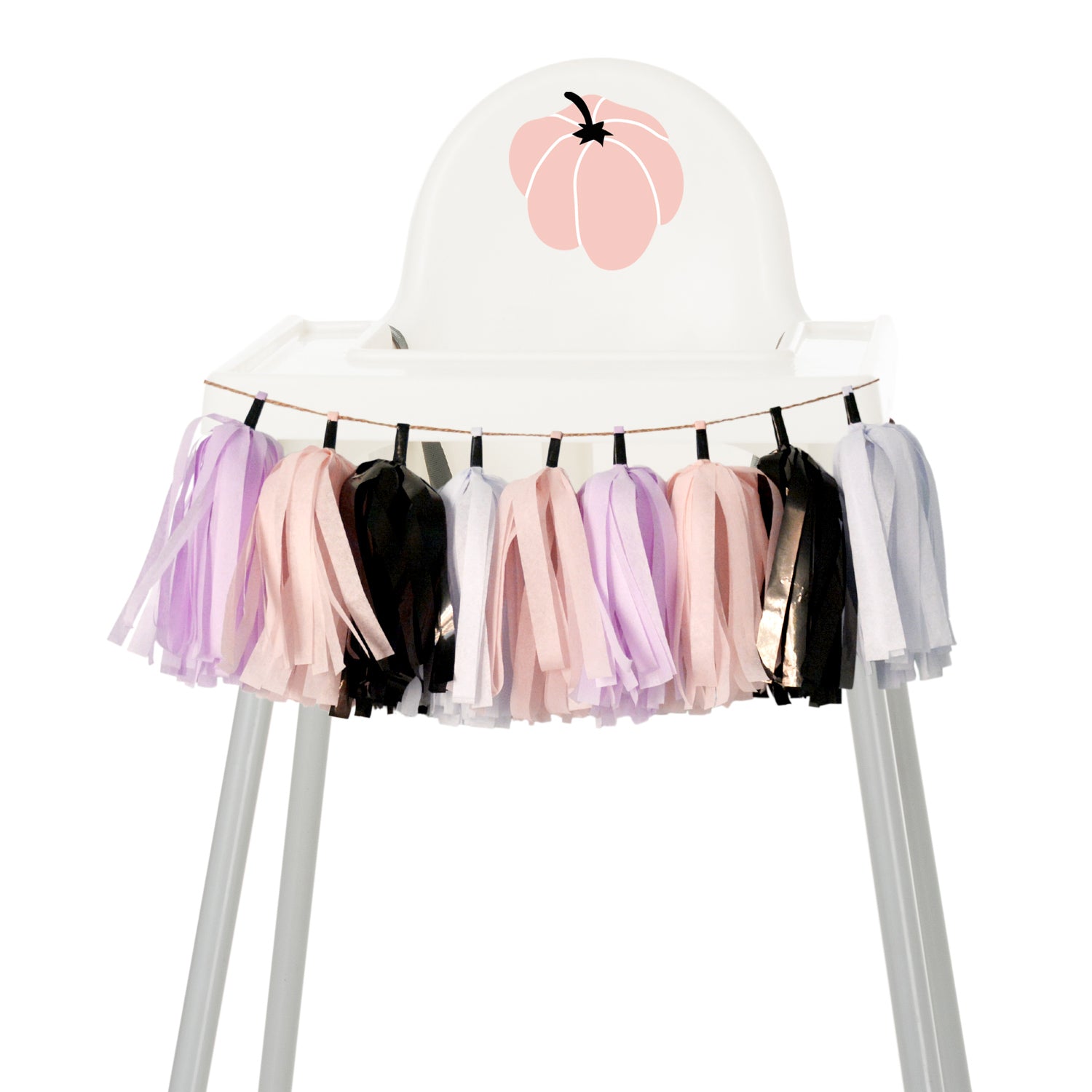 Blush Halloween High Chair Garland-  Boho Pink Halloween 1st Birthday Decoration High Chair Banner
