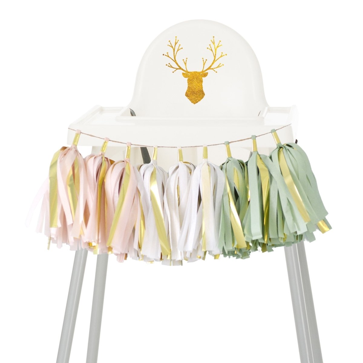 Blush Cedar Holiday High Chair Garland - Christmas First Birthday High Chair Banner December Baby Cake Smash Photo Shoot Pink Christmas Party Supplies GenWoo Shop