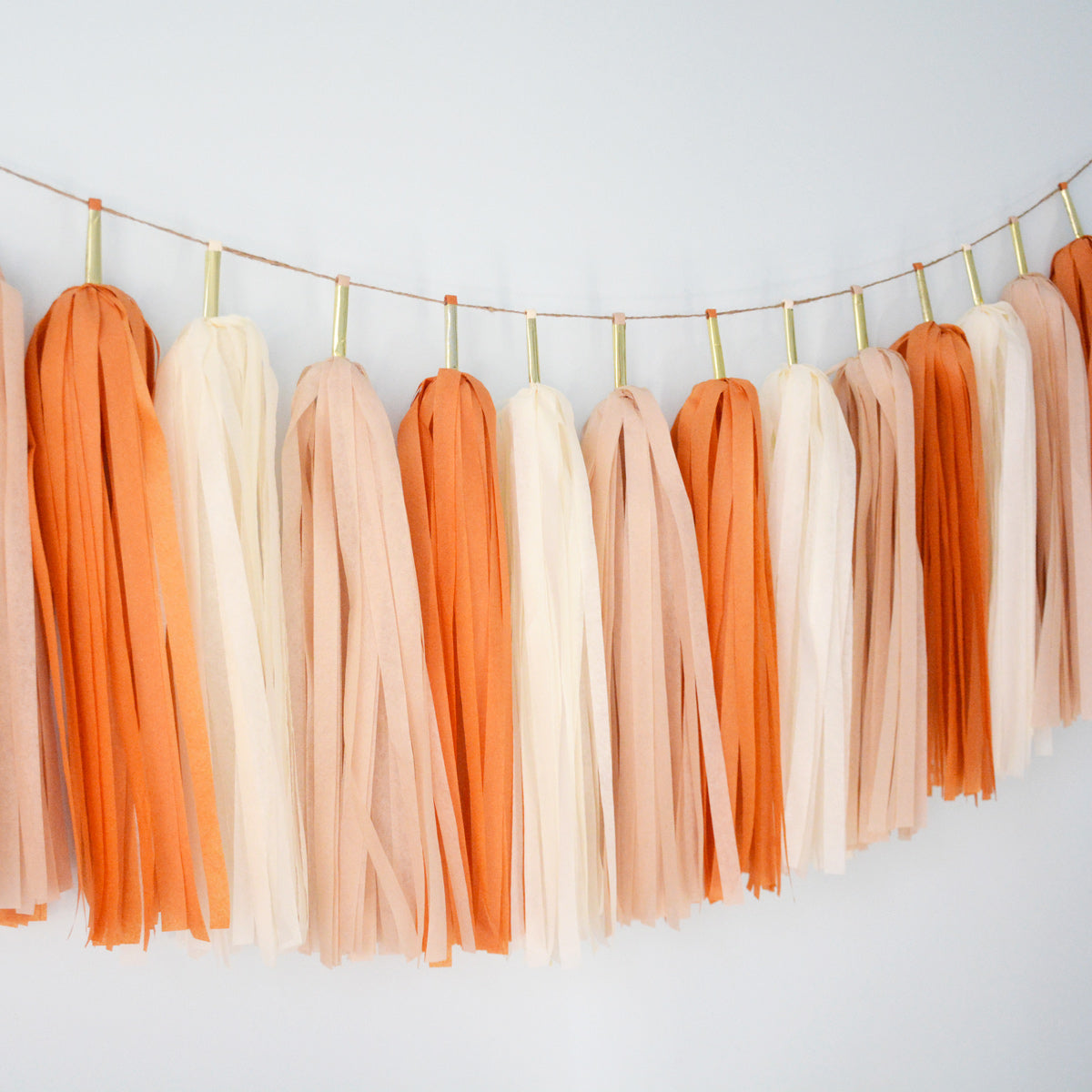 Boho Sunset Tassel Garland - Boho Orange Thanksgiving Harvest Party Decoration - Halloween Party Garland