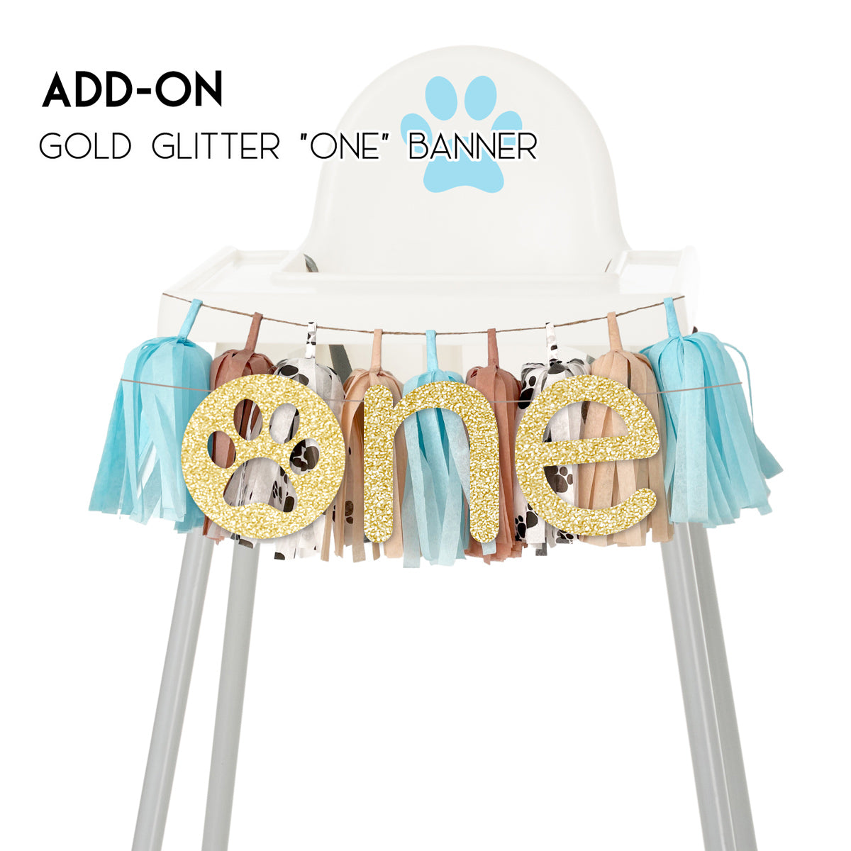 Baby Boy Blue Puppy High Chair Garland