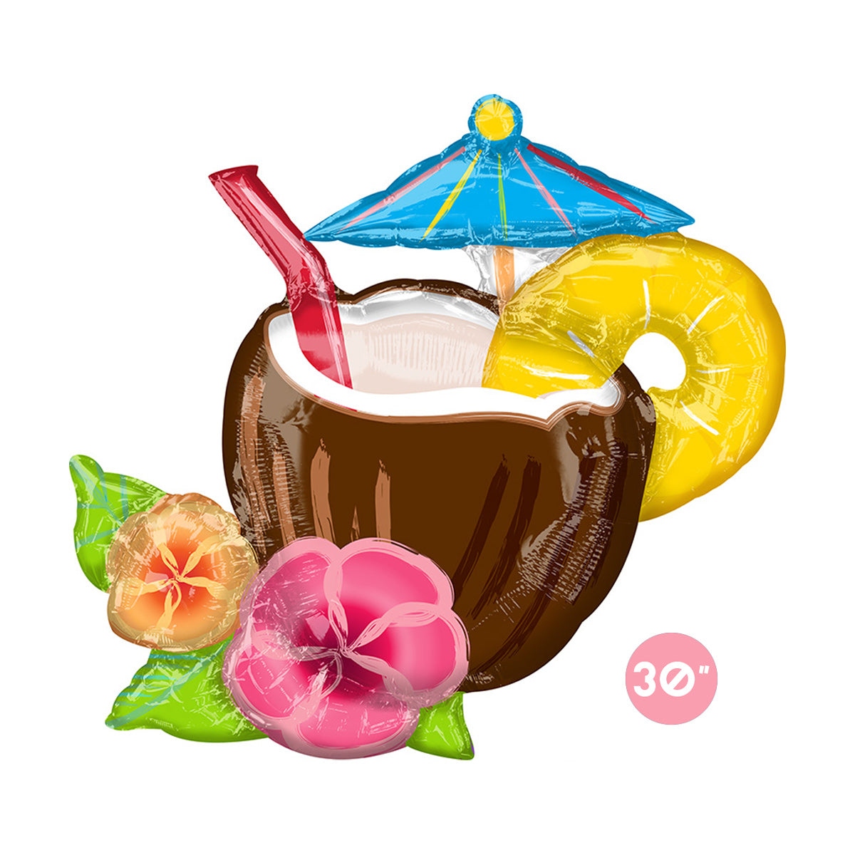 Coconut Piña Colada Foil Balloon 30"