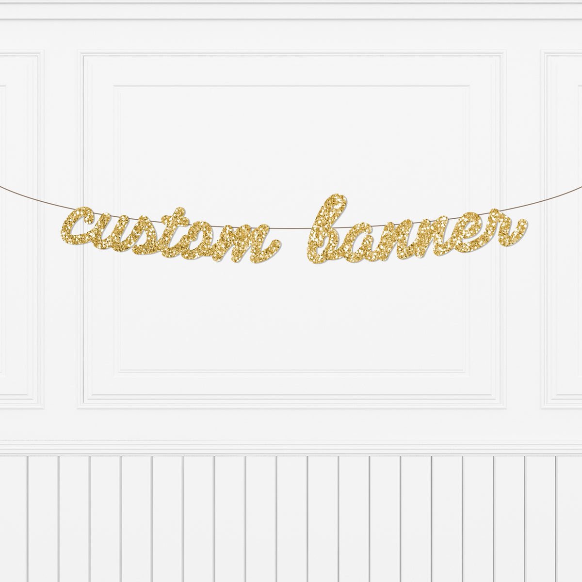 Custom Glitter Cursive Script Letter Banner