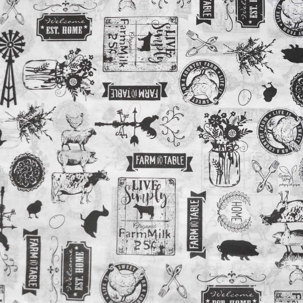 Rustic Farmhouse Illustrations Tissue Paper