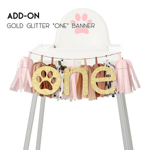 Baby Girl Pink Puppy High Chair Garland