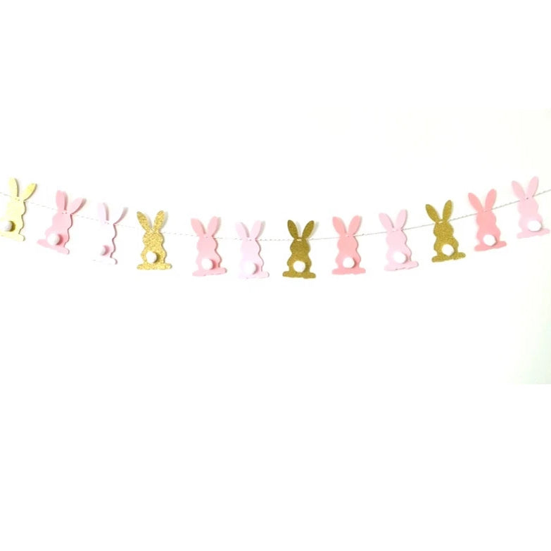 Gold and Pink Bunny Banner