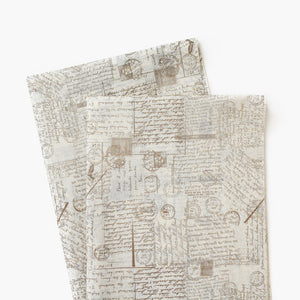 Handwritten Letter Mails Tissue Paper - Vintage pattern Wrapping Paper, Christmas Gift Wrapping. Holiday Present Wrap Paper, Retro Craft Supplies, Farmhouse Style Craft Supplies Boutique Retail Packaging Supplies  GenWoo Shop