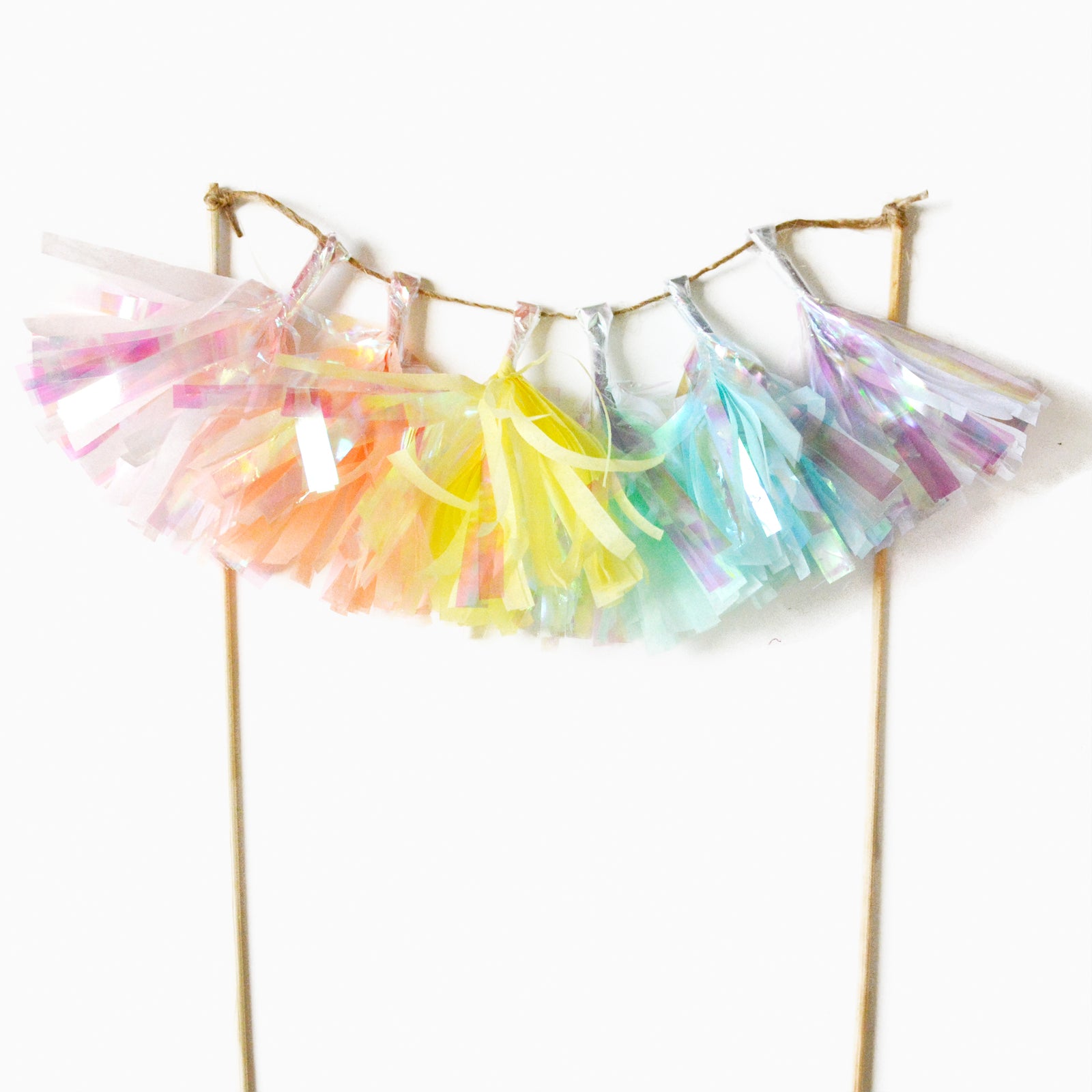 iridescent rainbow cake topper