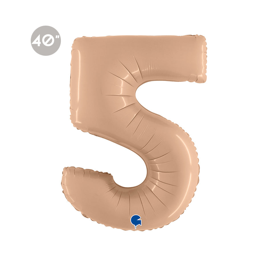 Jumbo Nude Number 5 Foil Balloon 40" - Boho Woodland Fall Fifth Birthday Party Decorations & Anniversary