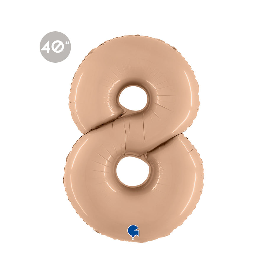 Jumbo Nude Number 8 Foil Balloon 40" - Boho 8th Birthday Party Decorations & Anniversary