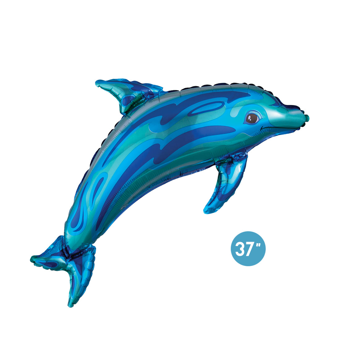 Ocean Blue Dolphin Foil Balloon 37-inch