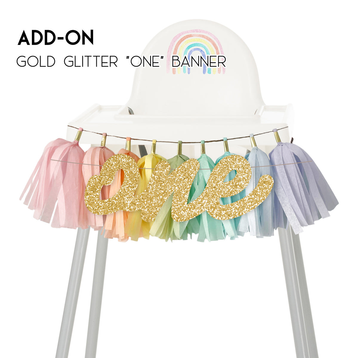 Pastel Rainbow High Chair Garland
