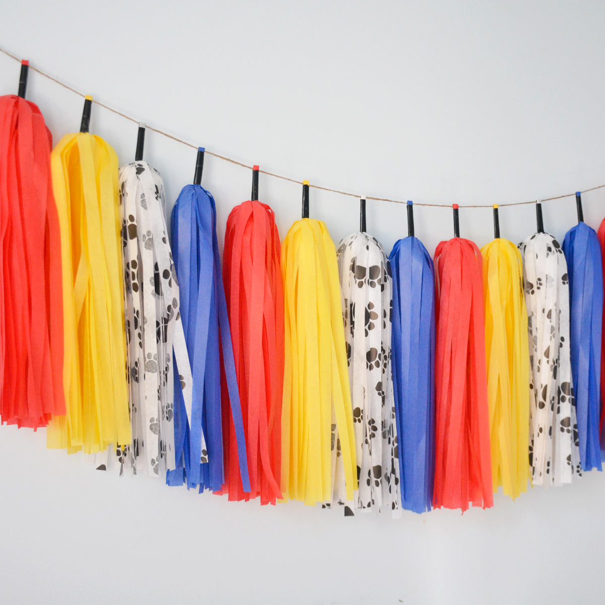 Puppy Paw Party Tassel Garland - Cartoon Dog Kids Birthday Party Decorations and Supplies 