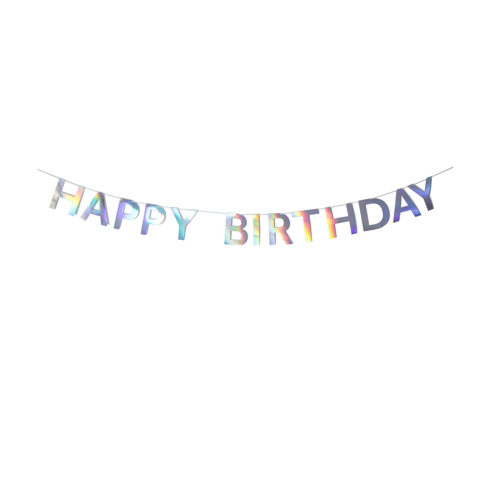 Iridescent Holographic HAPPY BIRTHDAY Letter Banner, Birthday Party Decorations, Happy Birthday Script Banner, Paper Letter Banner for Birthday PartyIridescent Holographic HAPPY BIRTHDAY Letter Banner, Birthday Party Decorations, Happy Birthday Script Banner, Paper Letter Banner for Birthday Party in unicorn theme, rainbow theme, mermaid theme